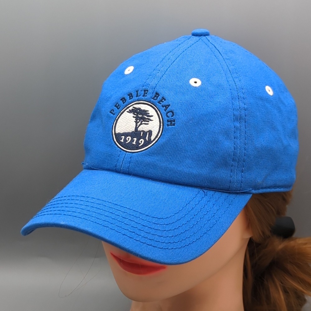 Pebble Beach Golf Hat 1919 Embroidered The Game Originals Blue OSFM Strapback